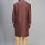 brown ethnic embroidered silk kurta pant set for men