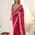 Designer soft rangoli silk embroidered work saree with stitched blouse