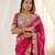 Designer soft rangoli silk embroidered work saree with stitched blouse