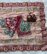Designer soft rangoli silk embroidered work saree with stitched blouse