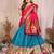 Silk Lehenga Choli with Paithani Border & Teal Blue Dupatta Traditional Festive & Wedding Wear Lehenga Set for Women