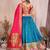 Silk Lehenga Choli with Paithani Border & Teal Blue Dupatta Traditional Festive & Wedding Wear Lehenga Set for Women