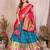 Silk Lehenga Choli with Paithani Border & Teal Blue Dupatta Traditional Festive & Wedding Wear Lehenga Set for Women