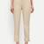 beige high waist cotton trousers for women with side pocket