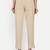 beige high waist cotton trousers for women with side pocket