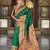 Green elegant art silk woven saree with rich zari border