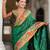 Green elegant art silk woven saree with rich zari border