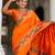 Orange elegant art silk woven saree with rich zari border