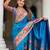 Sky blue elegant art silk woven saree with rich zari border
