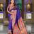 Violet elegant art silk woven saree with rich zari border