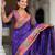 Violet elegant art silk woven saree with rich zari border