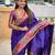 Violet elegant art silk woven saree with rich zari border