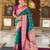Rama green elegant art silk woven saree with rich zari border