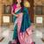 Rama green elegant art silk woven saree with rich zari border