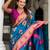 blue elegant art silk woven saree with rich zari border