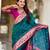 Rama green elegant art silk woven saree with rich zari border