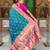 Rama green elegant art silk woven saree with rich zari border