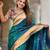 Rama green elegant art silk woven saree with rich zari border