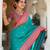 Rama green elegant art silk woven saree with rich zari border