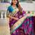 violet elegant art silk woven saree with rich zari border