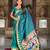 Rama green elegant art silk woven saree with rich zari border