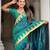 Rama green elegant art silk woven saree with rich zari border