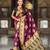 Wine elegant art silk woven saree with rich zari border