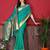 Rama green elegant art silk woven saree with rich zari border