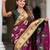 Wine elegant art silk woven saree with rich zari border