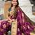 Wine elegant art silk woven saree with rich zari border