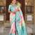 Rama green elegant art silk woven saree with rich zari border