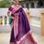 Magenta elegant art silk woven saree with rich zari border