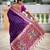 Magenta elegant art silk woven saree with rich zari border
