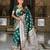 Green elegant art silk woven saree with rich zari border