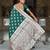 Green elegant art silk woven saree with rich zari border