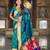 Rama green elegant art silk woven saree with rich zari border