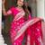 Pink elegant art silk woven saree with rich zari border