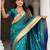 Rama green elegant art silk woven saree with rich zari border