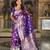 Purple elegant art silk woven saree with rich zari border