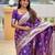 Purple elegant art silk woven saree with rich zari border