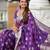 Purple elegant art silk woven saree with rich zari border