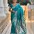 Rama green elegant art silk woven saree with rich zari border
