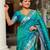 Rama green elegant art silk woven saree with rich zari border