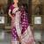 Wine elegant art silk woven saree with rich zari border