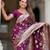 Wine elegant art silk woven saree with rich zari border