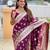 Wine elegant art silk woven saree with rich zari border