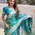 Rama green elegant art silk woven saree with rich zari border