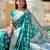 Rama green elegant art silk woven saree with rich zari border