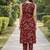 Maroon floral printed a-line kurta pant set for women