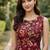 Maroon floral printed a-line kurta pant set for women